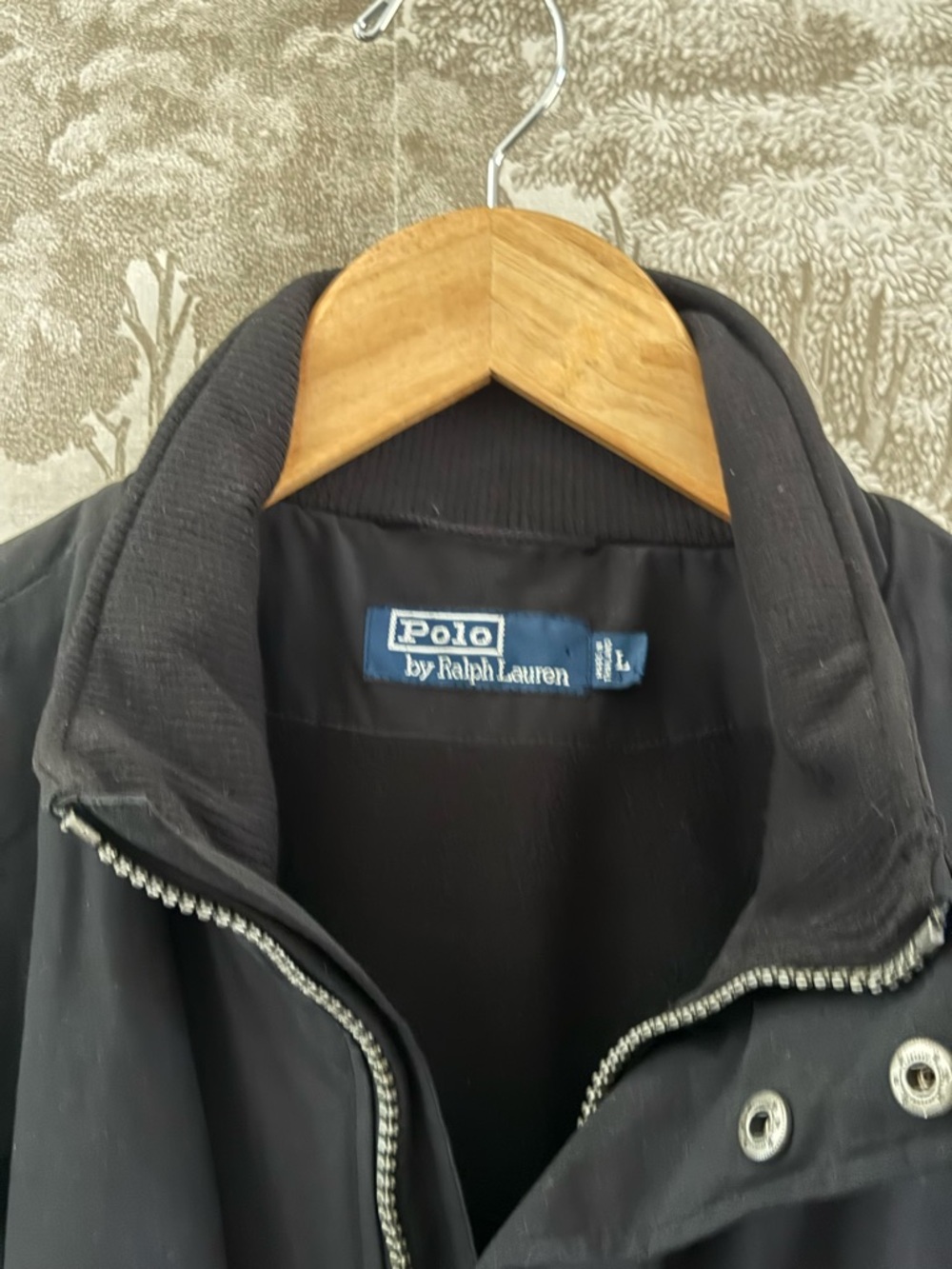 Vintage Ralph Lauren Black Bomber Jacket with Red Polo Logo - Picture 3 of 5